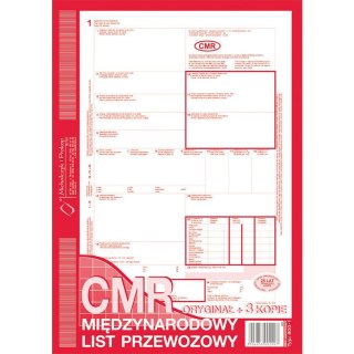 CMR MIĘDZYNARODOWY LIST PRZEWOZOWY A4 (O+3K) Michalczyk i Prokop