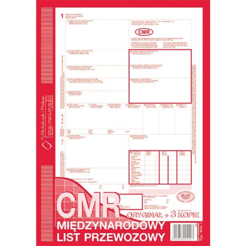 CMR MIĘDZYNARODOWY LIST PRZEWOZOWY A4 (O+3K) Michalczyk i Prokop CMR MIĘDZYNARODOWY LIST PRZEWOZOWY A4 (O+3K) Michalczyk i Prokop
