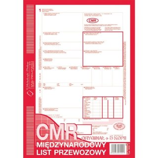 CMR MIĘDZYNARODOWY LIST PRZEWOZOWY A4 (O+5K) Michalczyk i Prokop