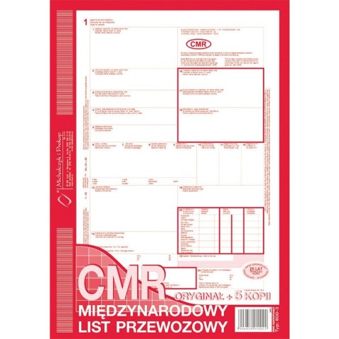 CMR MIĘDZYNARODOWY LIST PRZEWOZOWY A4 (O+5K) Michalczyk i Prokop CMR MIĘDZYNARODOWY LIST PRZEWOZOWY A4 (O+5K) Michalczyk i Prokop