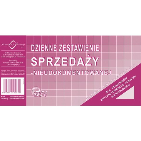 DZIENNE ZESTAWIENIE SPRZEDAŻY (NIEUDOKUMENTOWANEJ) Michalczyk i Prokop DZIENNE ZESTAWIENIE SPRZEDAŻY (NIEUDOKUMENTOWANEJ) Michalczyk i Prokop