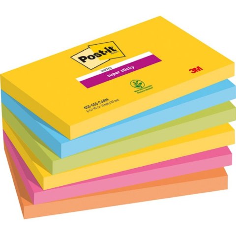 KARTECZKI POST-IT SUPER STICKY 76x127mm MIX KOLOR (6x90) Post-it KARTECZKI POST-IT SUPER STICKY 76x127mm MIX KOLOR (6x90) Post-it