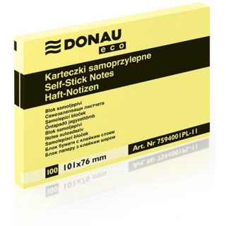 Karteczki Donau Eco 76x101mm żółte (100) Donau