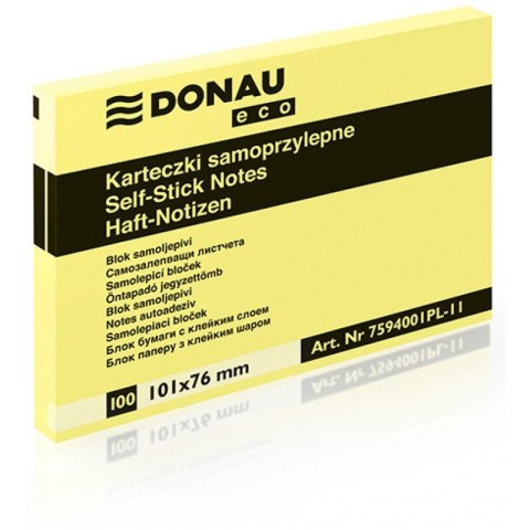 Karteczki Donau Eco 76x101mm żółte (100) Donau Karteczki Donau Eco 76x101mm żółte (100) Donau