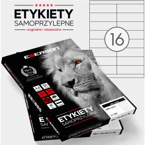 Etykiety Emerson A4 105x33.8mm białe (100) Emerson Etykiety Emerson A4 105x33.8mm białe (100) Emerson