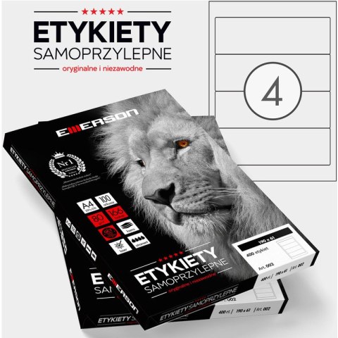Etykiety Emerson A4 190x61mm białe (100) Emerson Etykiety Emerson A4 190x61mm białe (100) Emerson