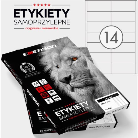 Etykiety Emerson A4 97x42.4mm białe (100) Emerson