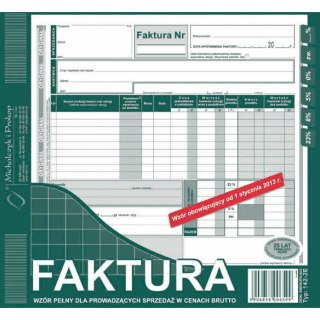FAKTURA BRUTTO 2/3 A4 (O+1K) Michalczyk i Prokop