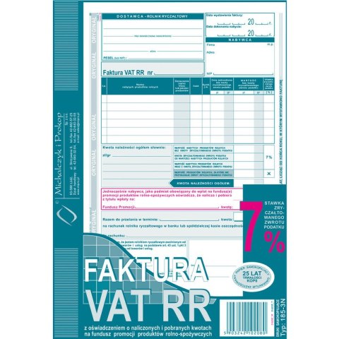 FAKTURA VAT RR A5 (O+1K) Michalczyk i Prokop FAKTURA VAT RR A5 (O+1K) Michalczyk i Prokop