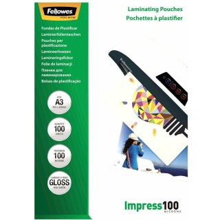 FOLIA LAMINACYJNA A3/100µm BŁYSK (100) Fellowes
