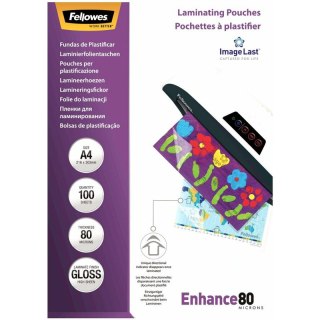 FOLIA LAMINACYJNA FELLOWES A4/80µm BŁYSK (100) Fellowes