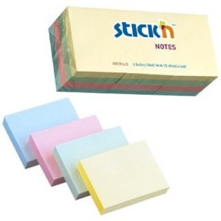 KARTECZKI STICK'N 38*51mm 4 KOLORY PASTEL (12*100) STICK'N