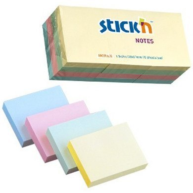 KARTECZKI STICK'N 38*51mm 4 KOLORY PASTEL (12*100) STICK'N KARTECZKI STICK'N 38*51mm 4 KOLORY PASTEL (12*100) STICK'N