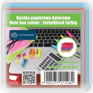 KOSTKA PAPIEROWA 85x85x50mm NIEKLEJONA KOLOR Interdruk