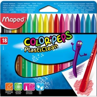 KREDKI PLASTIKOWE MAPED COLORPEPS 18 KOLORÓW Maped