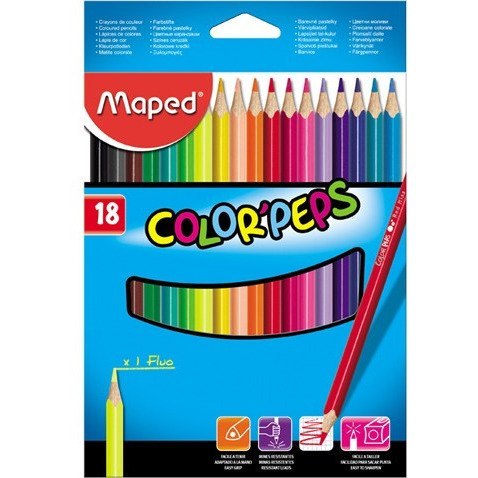 KREDKI TRÓJKĄTNE MAPED COLORPEPS 18 KOLORÓW Maped KREDKI TRÓJKĄTNE MAPED COLORPEPS 18 KOLORÓW Maped