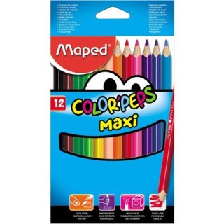 KREDKI TRÓJKĄTNE MAPED MAXI 12 KOLORÓW Maped
