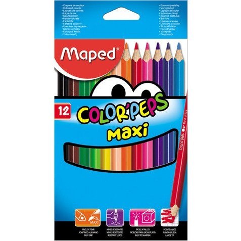 KREDKI TRÓJKĄTNE MAPED MAXI 12 KOLORÓW Maped KREDKI TRÓJKĄTNE MAPED MAXI 12 KOLORÓW Maped