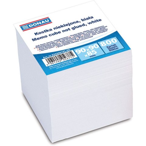 Kostka papierowa Donau 90x90x90mm nieklejona biała Donau Kostka papierowa Donau 90x90x90mm nieklejona biała Donau