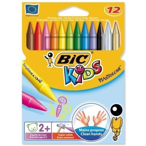 Kredki świecowe BiC Kids Plastidecor 12 kolorów Bic Kredki świecowe BiC Kids Plastidecor 12 kolorów Bic