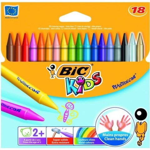 Kredki świecowe BiC Kids Plastidecor 18 kolorów Bic Kredki świecowe BiC Kids Plastidecor 18 kolorów Bic