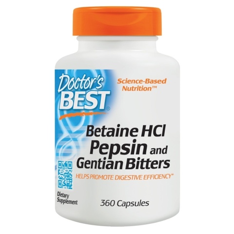 Doctor's Best Betaina HCL Pepsyna i korzeń goryczki żółtej 360 kapsułek Doctor's Best Betaina HCL Pepsyna i korzeń goryczki żółtej 360 kapsułek