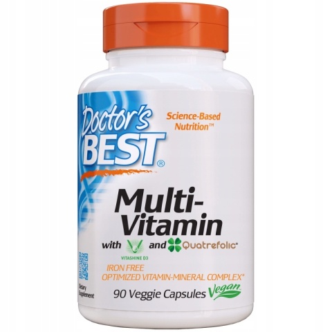 Doctor's Best MultiVitamin z kwasem foliowym Quatrefolic® 90 kapsułek wegańskich Doctor's Best MultiVitamin z kwasem foliowym Quatrefolic® 90 kapsułek wegańskich