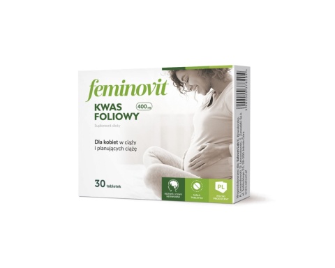 Feminovit Kwas Foliowy 400 μg 30 tabletek Feminovit Kwas Foliowy 400 μg 30 tabletek