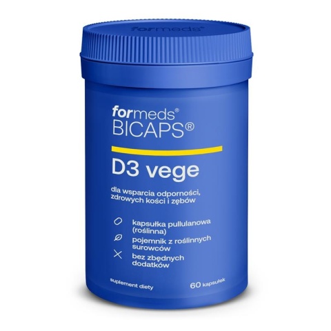 ForMeds Bicaps D3 VEGE 2000 iu wegańskiej witaminy D3 z porostów 60 kapsułek ForMeds Bicaps D3 VEGE 2000 iu wegańskiej witaminy D3 z porostów 60 kapsułek