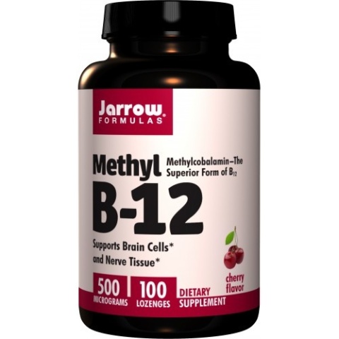 Jarrow Formulas Metylokobalamina Methyl B-12 500µg 100 tabletek do ssania o smaku wiśniowym Jarrow Formulas Metylokobalamina Methyl B-12 500µg 100 tabletek do ssania o smaku wiśniowym