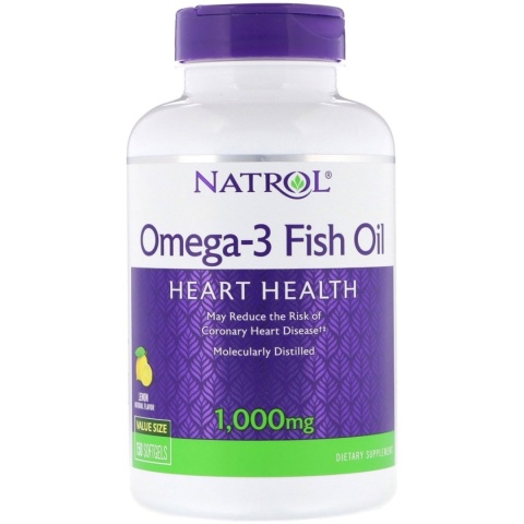 Natrol Omega-3 Fish Oil DHA EPA 1000 mg 150 kapsułek miękkich o smaku cytrynowym Natrol Omega-3 Fish Oil DHA EPA 1000 mg 150 kapsułek miękkich o smaku cytrynowym