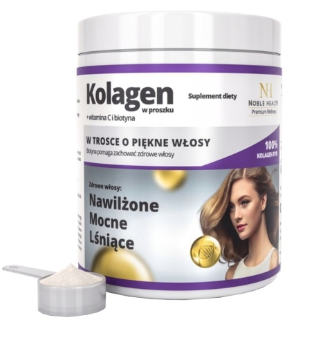 Noble Health Kolagen + witamina C i biotyna w proszku 100g Noble Health Kolagen + witamina C i biotyna w proszku 100g