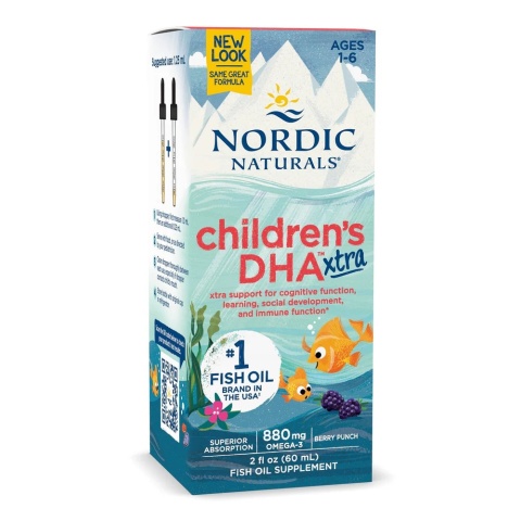 Nordic Naturals Children's DHA Xtra 880 mg Omega3 krople 60ml smak jagodowy Nordic Naturals Children's DHA Xtra 880 mg Omega3 krople 60ml smak jagodowy