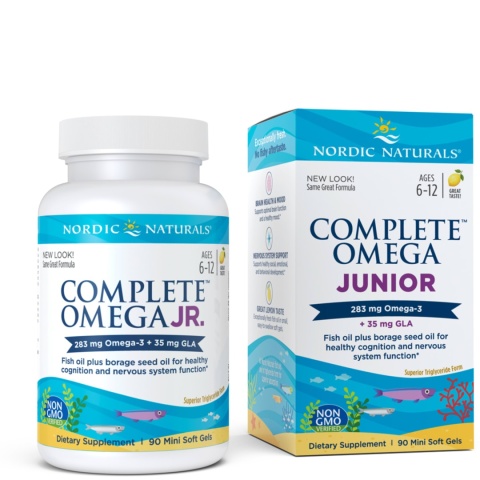 Nordic Naturals Complete Omega Junior 283mg Omega 3 i 35mg GLA 90 miękkich kapsułek o smaku cytrynowym Nordic Naturals Complete Omega Junior 283mg Omega 3 i 35mg GLA 90 miękkich kapsułek o smaku cytrynowym