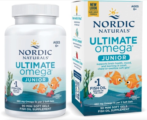 Nordic Naturals Ultimate Omega Junior 680 mg 90 kapsułek miękkich o smaku truskawkowym Nordic Naturals Ultimate Omega Junior 680 mg 90 kapsułek miękkich o smaku truskawkowym