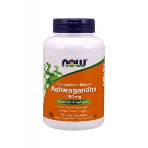 Now Foods Ashwagandha 450 mg ekstrakt standaryzowany 180 kapsułek wegańskich Now Foods Ashwagandha 450 mg ekstrakt standaryzowany 180 kapsułek wegańskich
