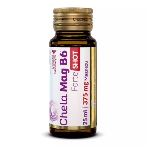 Olimp Chela - Mag B6 Forte Shot 25ml o smaku wiśniowym Olimp Chela - Mag B6 Forte Shot 25ml o smaku wiśniowym