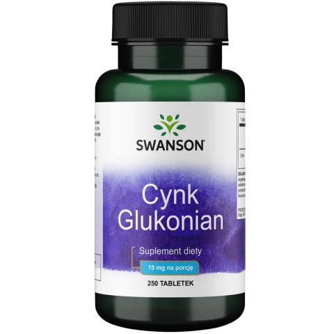 Swanson Cynk glukonian 15mg 250 tabletek Swanson Cynk glukonian 15mg 250 tabletek