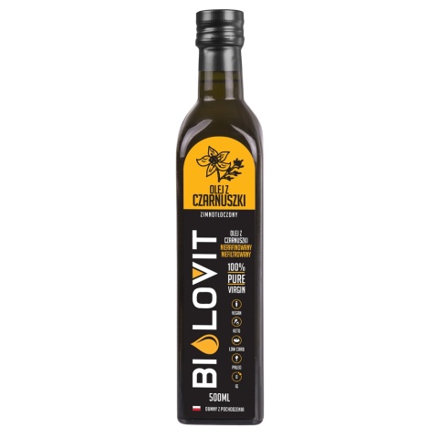 Bilovit Olej z Czarnuszki 500ml ekologiczny, tłoczony na zimno Bilovit Olej z Czarnuszki 500ml ekologiczny, tłoczony na zimno