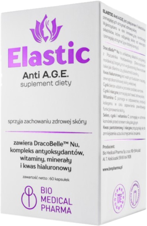 Bio Medical Pharma ELASTIC Anti A.G.E. 60 kapsułek Bio Medical Pharma ELASTIC Anti A.G.E. 60 kapsułek