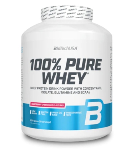BioTech USA 100% Pure Whey 2270g o smaku sernika z malinami BioTech USA 100% Pure Whey 2270g o smaku sernika z malinami