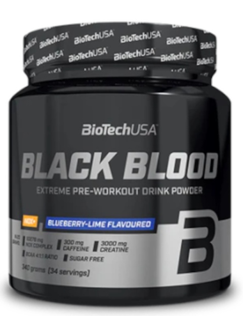 BioTech USA Black Blood NOX+ 340 g o smaku jagoda - limonka BioTech USA Black Blood NOX+ 340 g o smaku jagoda - limonka