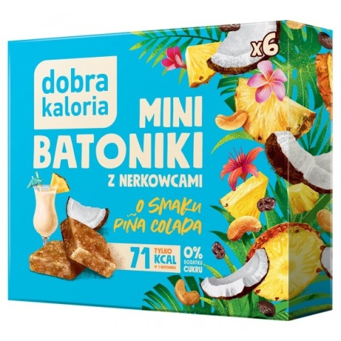 Dobra Kaloria Mini Batoniki z nerkowców o smaku pina colada 102g Dobra Kaloria Mini Batoniki z nerkowców o smaku pina colada 102g