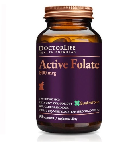 Doctor Life Active Folate Quatrefolic 5-MTHF 90 kapsułek Doctor Life Active Folate Quatrefolic 5-MTHF 90 kapsułek