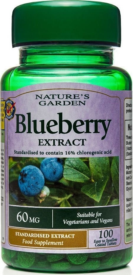 Holland & Barrett Blueberry Extract (Ekstrakt z borówki) 60 mg 100 tabletek Holland & Barrett Blueberry Extract (Ekstrakt z borówki) 60 mg 100 tabletek
