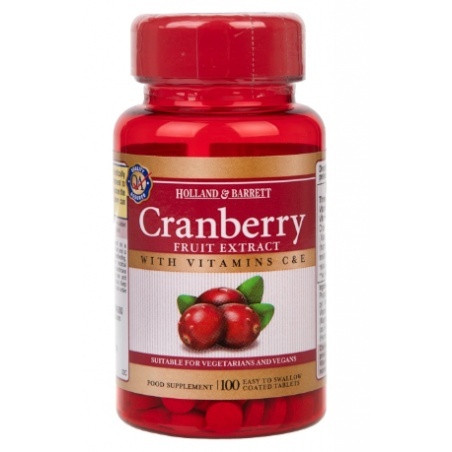 Holland & Barrett Cranberry fruit Extract ekstrakt z żurawiny 100 tabletek Holland & Barrett Cranberry fruit Extract ekstrakt z żurawiny 100 tabletek