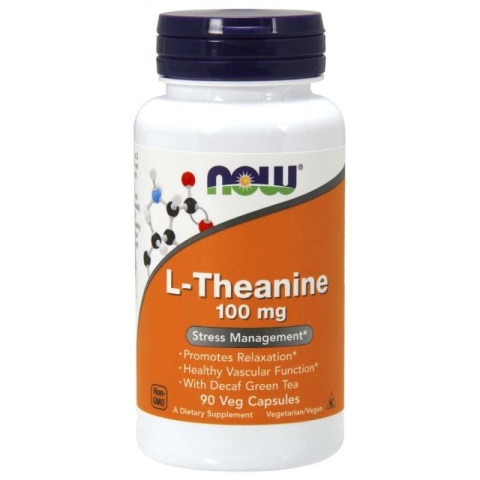 Now Foods L-Theanine z Zieloną Herbatą 100mg 90 kapsułek wegańskich Now Foods L-Theanine z Zieloną Herbatą 100mg 90 kapsułek wegańskich