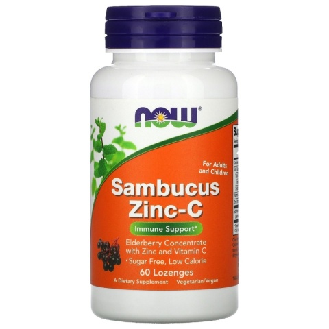 Now Foods Sambucus Zinc-C 60 tabletek do ssania Now Foods Sambucus Zinc-C 60 tabletek do ssania