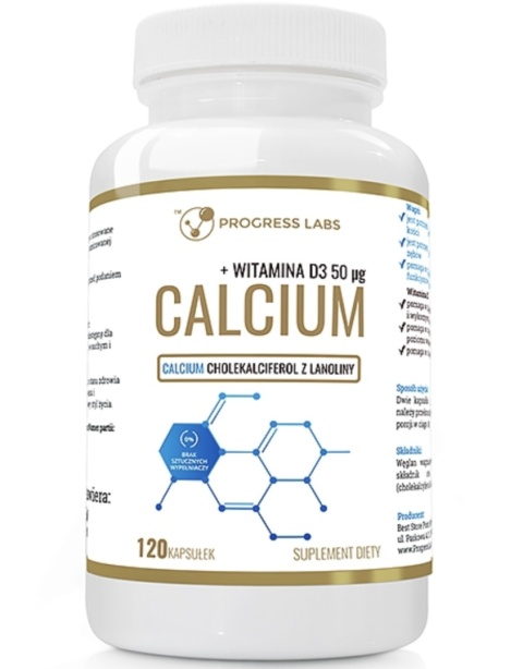 Progress Labs Calcium + Witamina D3 2000IU 120 kapsułek Progress Labs Calcium + Witamina D3 2000IU 120 kapsułek