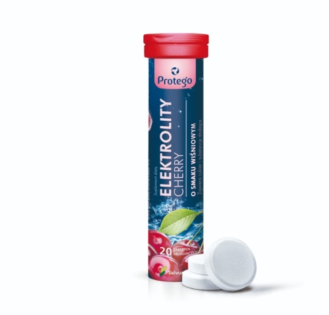 Protego Elektrolity Cherry 20 tabletek musujących Protego Elektrolity Cherry 20 tabletek musujących